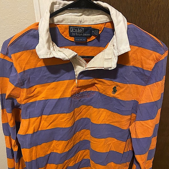 Polo Ralph Lauren Shirts Orange And Blue Striped Polo By Ralph Polo Ralph Lauren Shirts Orange And Blue Striped Polo By Ralph